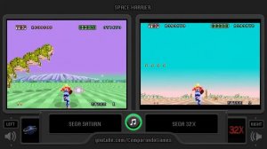 Space Harrier (Sega Saturn vs Sega 32x) Side by Side Comparison