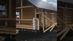 Монтаж крыши/Сруб под усадку