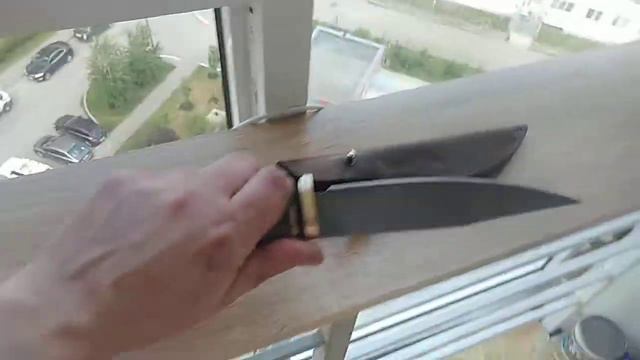 Нож ручной работы, сталь ШХ-15, рукоять орех. смотреть онлайн