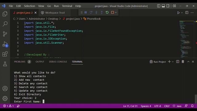 Phone directory using Data Structure in java semester project смотреть онлайн