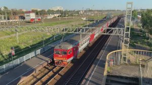 Электропоезд ЭТ2М-109, перегон Обухово - Санкт-Петербург-Товарный-Московский