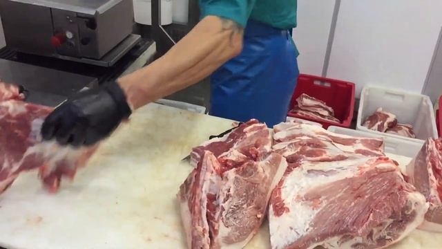 Разделка свиной полутуши для магазина