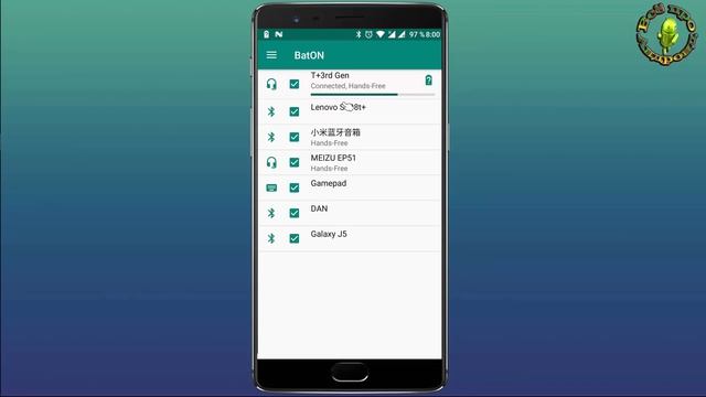 Уровень заряда Bluetooth устройства в строке состояния смотреть онлайн