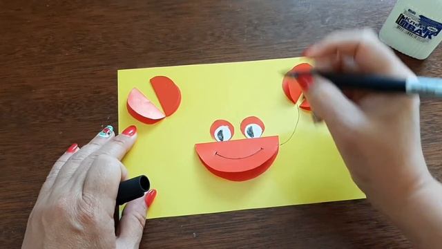 Крабик на пляже. Объёмная аппликация. Простые поделки своими руками. DIY смотреть онлайн