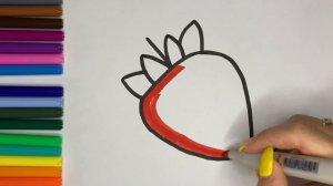 Как нарисовать клубнику — Научитесь рисовать красную ягоду