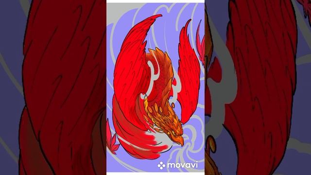 Drawing Phoenix in procreate / рисую феникса в прокриэйте. Time lapse