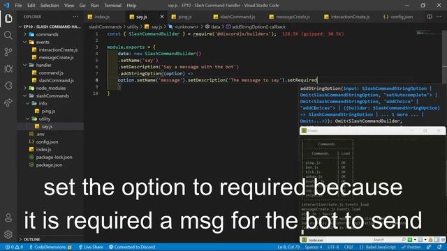 Say/echo Slash Commands | Discord.JS v13 Tutorial
