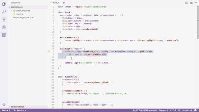 Implementing Proof-of-Work in Javascript (Blockchain, part 2) смотреть онлайн