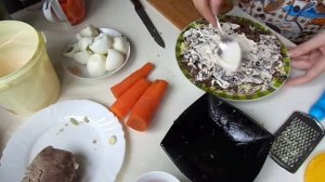 Салат с мясом и грибами  ,ОЧЕНЬ вкусный ,рекомендую !!!!