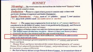 History of " The Sonnet"  1st part .In Hindi By Gautam Sir..