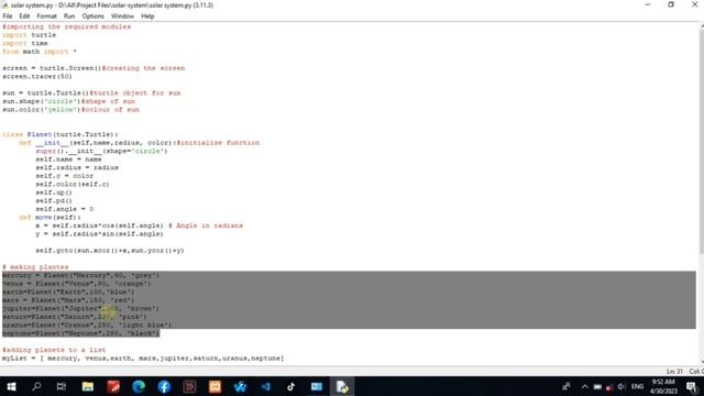 Build the Salar System using Python