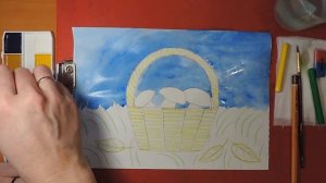 Рисуем корзину с грибами