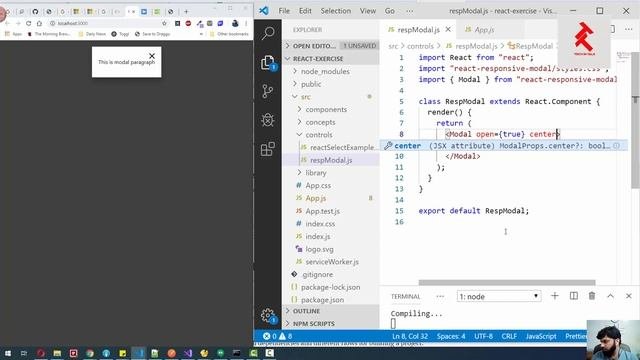 How To Show Modal In ReactJs, Use React-responsive-modal