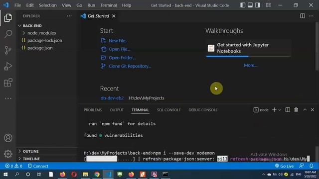 Oracle DB, NodeJS, React from scratch