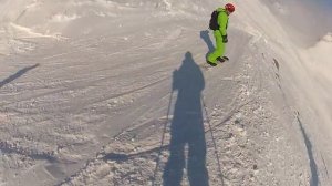 Грузия, Гудаури. Спуск с Садзели 3270м по трассе