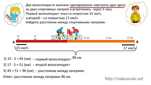 26 1 Задачи на встречное движение нахождение расстояния 1 4 смотреть онлайн