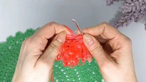 Мочалка из полипропилена "Клубника", часть 1