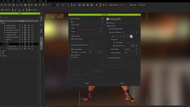 Character Creator 3 Tutorial - Export With InstaLOD - Remesh Character