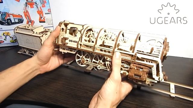 Деревянный Конструктор UGEARS - Паровозик Сборная механическая модель 3D пазл смотреть онлайн