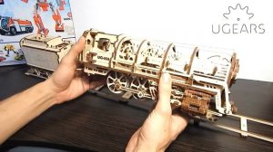Деревянный Конструктор UGEARS - Паровозик Сборная механическая модель 3D пазл