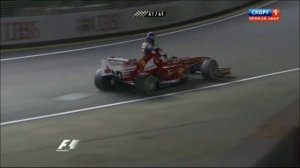 Алонсо подвозит Веббера (Сингапур, 2013)