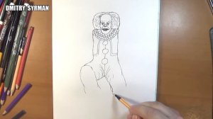How to draw Dancing Pennywise, IT 1990, Как нарисовать танцующего Пеннивайза