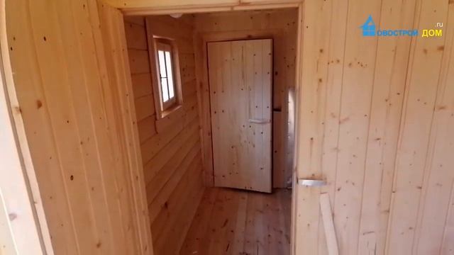 Готовая баня из бруса 2,3х7 метров с крыльцом смотреть онлайн