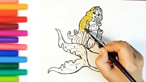 Как нарисовать Барби Русалку How to draw Barbie