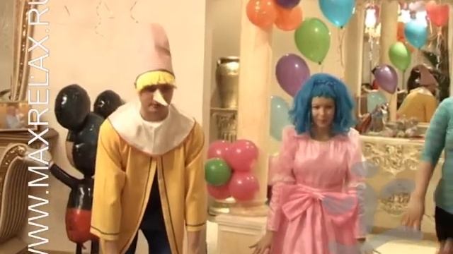 Аниматоры Буратино и Мальвина смотреть онлайн