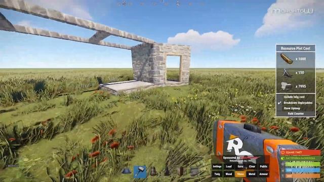 Гайд как построить большую печь и НПЗ в RUST / РАСТ с мульти шкаф