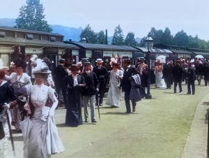 (1898). Британские железные дороги. Ирландская дневная почта и станция Хенли.