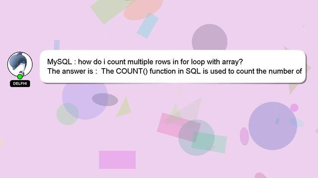 MySQL : how do i count multiple rows in for loop with array?