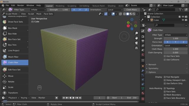 66. Blender. Mesh Filter, Cloth Filter | Фильтры (Sculpt mode)