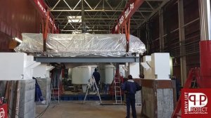 Разгрузка и установка на фундамент двух прессов массой по 40 тонн