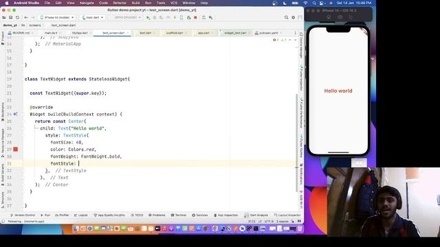 #3 Text Widget and styling in Flutter hindi. смотреть онлайн