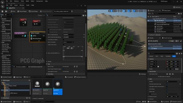 Procedural Content Generation (PCG) Размещение в области SPLINE (UE4, UE5) смотреть онлайн