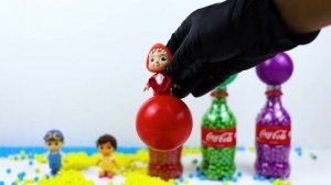 Satisfying Video l How To Make 5 Rainbow Coca Cola Bottle With Beads ASMR - Satisfying Beads Video