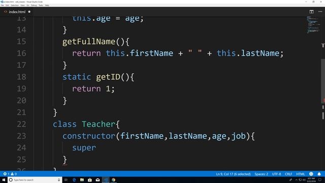 JavaScript ES6 Classes (Constructors,Methods,Static Methods,Getters,Setters)