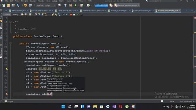 Java Programming | Border Layout in Java | Java Border Layout | Java Swing Tutorial | Java GUI