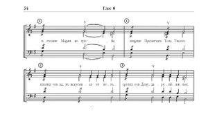 Осмогласие. Глас 6й. Стихира, тропарь, ирмос. Весь хор