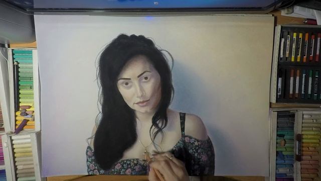 speed painting, портрет сухой пастелью смотреть онлайн