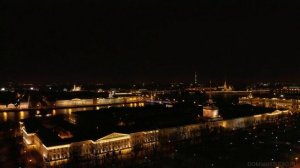 Съемка с квадрокоптера ночного Санкт-Петербурга