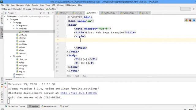 Python django tutorial - Making the first Web App | Hands-on Learning | django framework