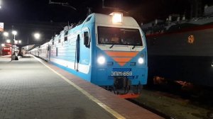 Отправление ЭП1М-659 с пассажирским поездом №567С сообщением Анапа-Москва | жд. вокзал Анапа