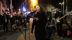 WORLD'S biggest street PERFORMANCE - Allie Sherlock COVER | Somebody's Watching Me Rockwell