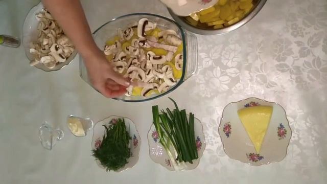 Лучший рецепт запеченного картофеля с грибами и беконом смотреть онлайн