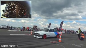 BMW 325i E30 Turbo M50 Acceleration 0-100 0-200 TURBO TEST RUN