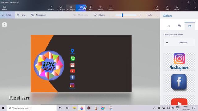 Windows 10 Paint3d Tutorial : Make a premium look visiting Card using pint 3d app ! paint 3d easy смотреть онлайн