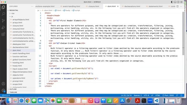 Javascript DOM selecting Elements || Telugu || Praveen classes