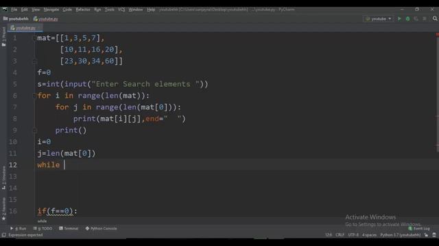 Search a 2D Matrix Python | Leetcode 74 || Search in a row wise and column wise sorted matrix Pytho